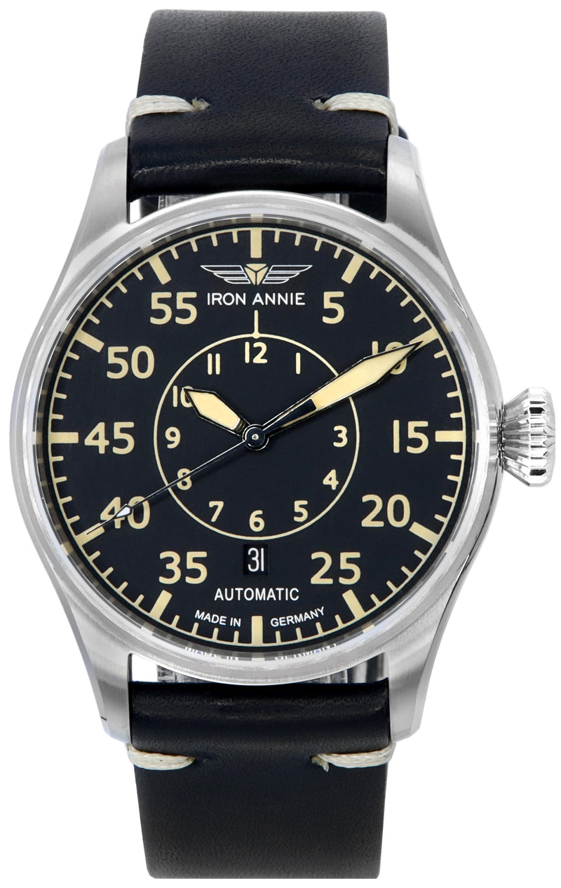 Iron Annie Cockpit Flight Control Black Dial Automatic 51562 Men's Watch