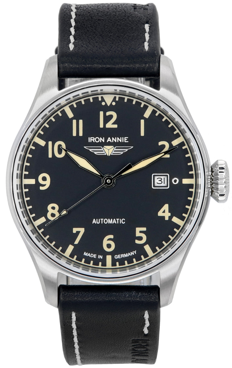 Iron Annie Cockpit Flight Control Black Dial Automatic 51622 Men's Watch