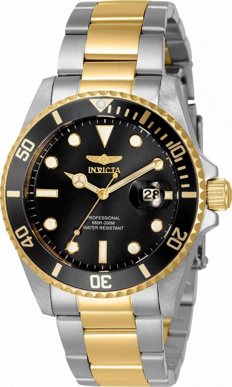 Invicta Pro Diver Black Dial Two Tone Stainless Steel Quartz 33275 200M Women's Watch