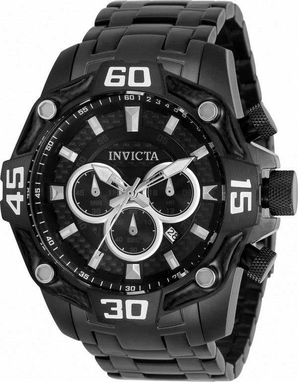 Invicta Pro Diver Chronograph Black Dial Stainless Steel Quartz 33852 100M Men's Watch