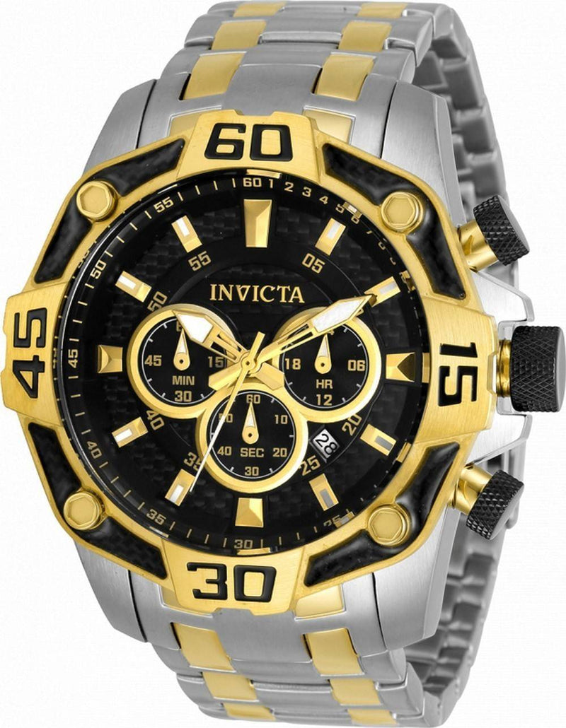 Invicta Pro Diver Chronograph Two Tone Stainless Steel Quartz 33853 100M Men's Watch