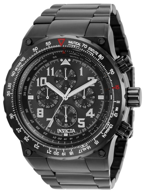 Invicta Aviator GMT Chronograph Black Dial Quartz 34425 Men's Watch