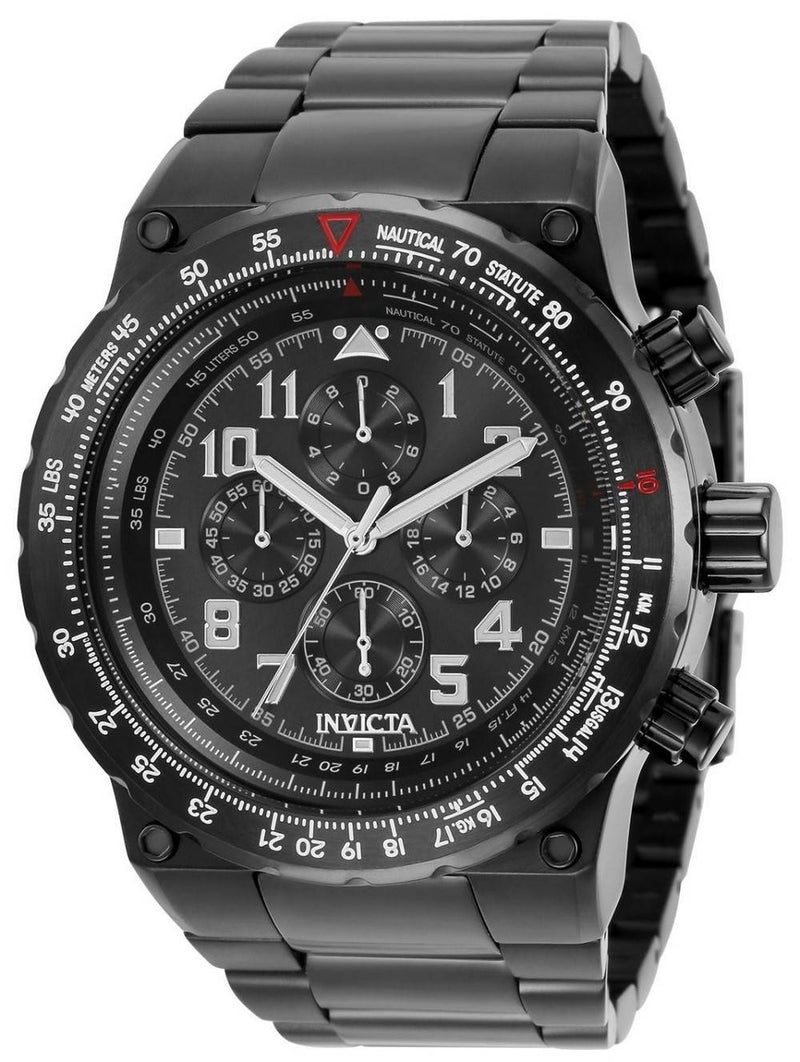 Invicta Aviator GMT Chronograph Black Dial Quartz 34425 Men's Watch