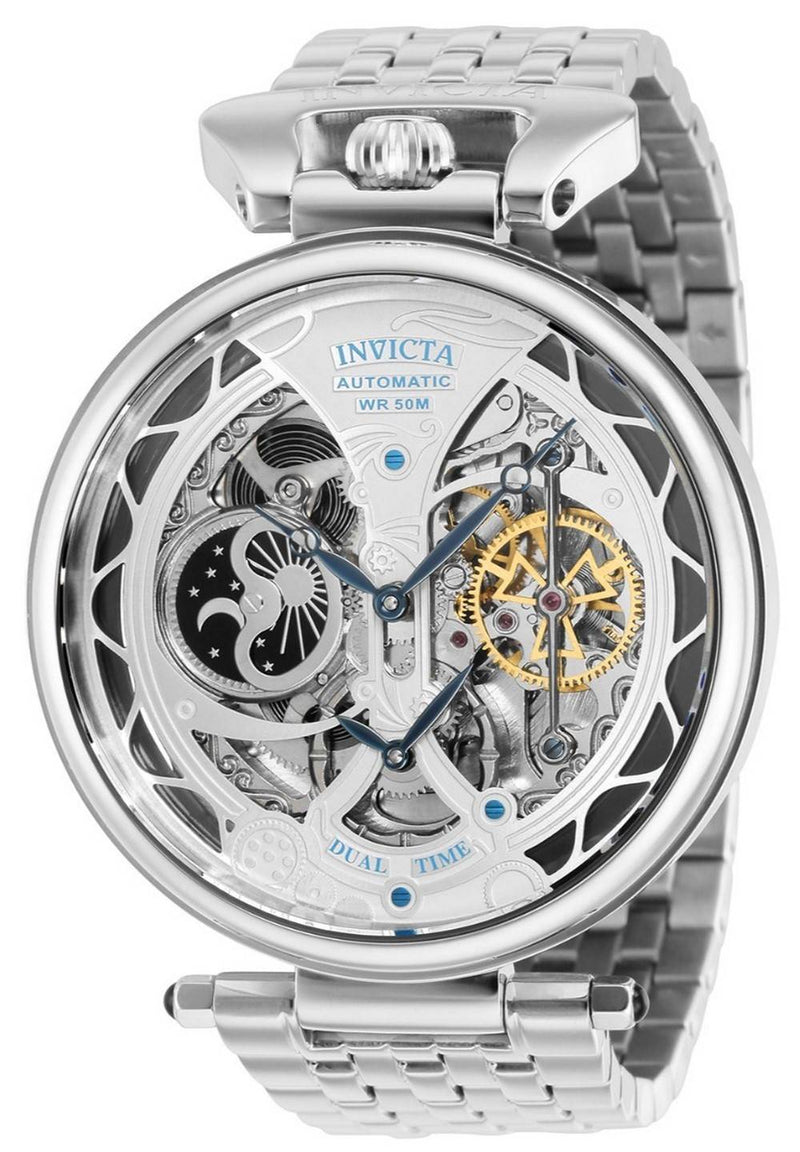 Invicta Objet D Art Silver Skeleton Dial Automatic 38325 Men's Watch