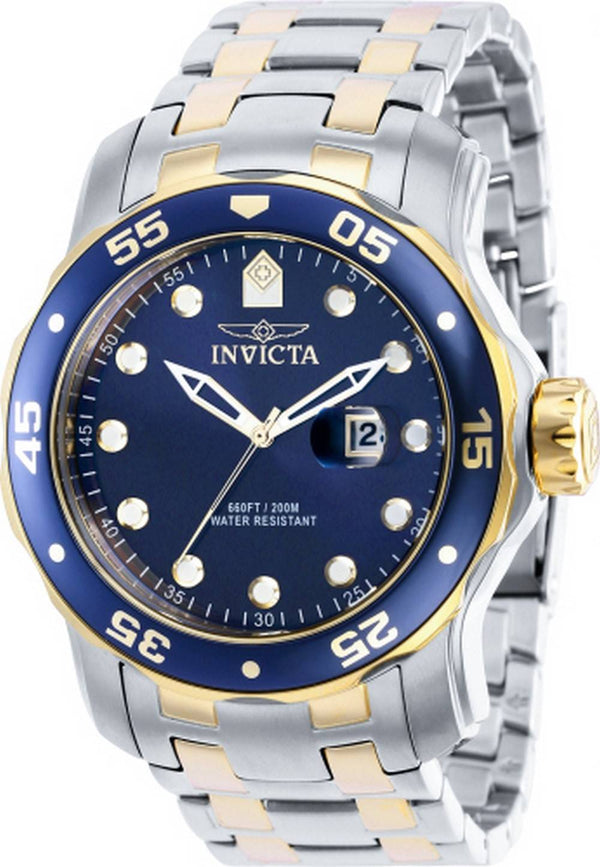 Invicta Pro Diver Two Tone Stainless Steel Blue Dial Quartz 39089 100M Men's Watch