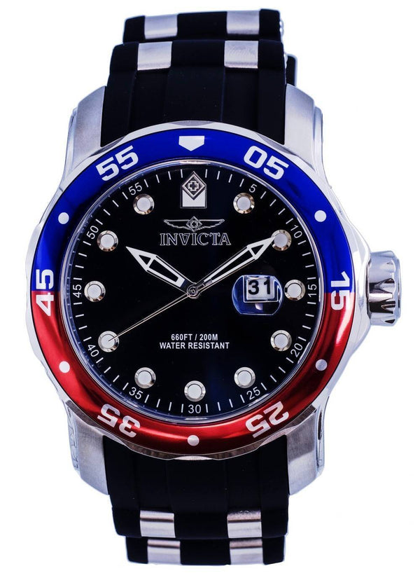 Invicta Pro Diver Silicon Black Dial Quartz 39103 200M Men's Watch