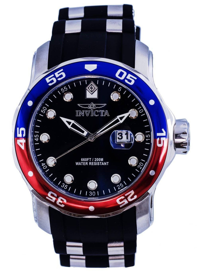 Invicta Pro Diver Silicon Black Dial Quartz 39103 200M Men's Watch