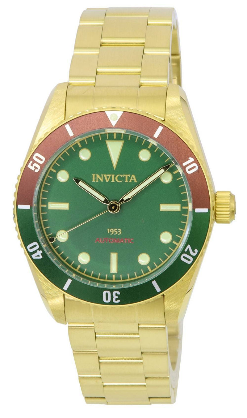 Invicta Pro Diver Zager Exclusive Gold Tone Green Dial Automatic Diver's 40489 200M Men's Watch