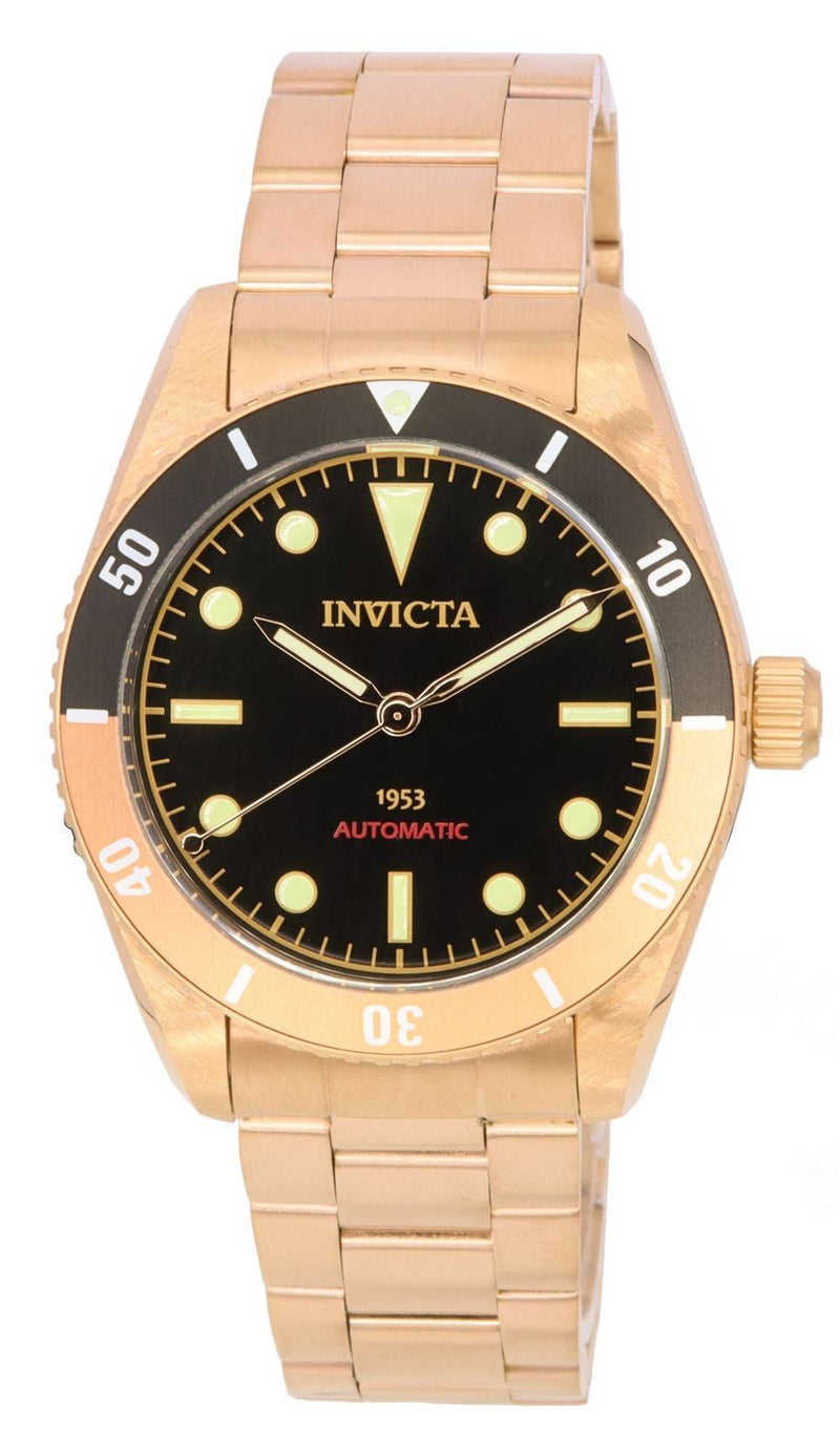 Invicta Pro Diver Zager Exclusive Rose Gold Tone Black Dial Automatic Diver's 40490 200M Men's Watch