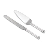 Luxury Giftware Nickel-plated Stainless Steel Knife and Server Set with Crystal-filled Handles