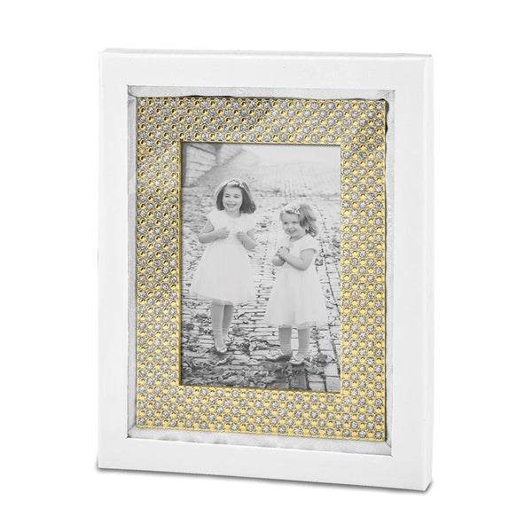 Luxury Giftware Brass-plated Crystal Embellished 4x6 Photo Frame