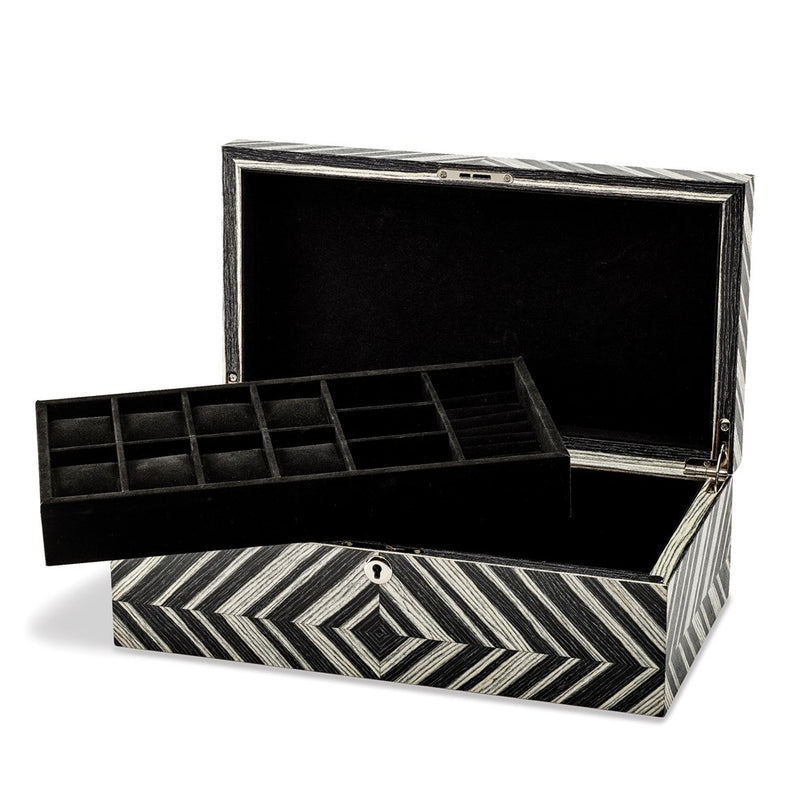 Brazilian Wild Walnut Veneer Locking Jewelry Box