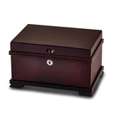 Matte Cherry Finish Bubinga Veneer w/Tray Jewelry Chest