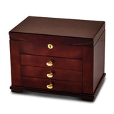 Matte Cherry Finish Poplar Veneer Jewelry Chest w/Side Doors