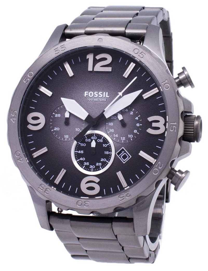 Fossil Nate Chronograph Smoke Grey Dial JR1437 Men's Watch
