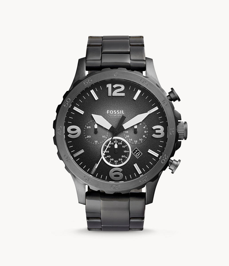 Fossil Nate Chronograph Smoke Grey Dial JR1437 Men's Watch