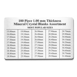 100-piece 1.00mm Flat Mineral Crystal Blanks Assortment