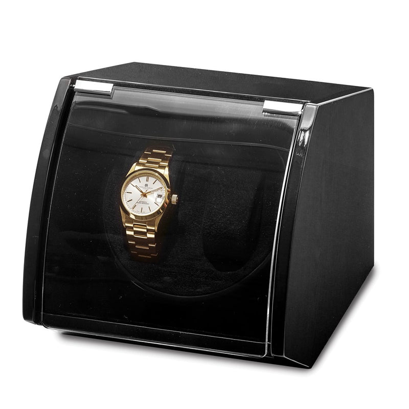 Luxury Giftware Black Finish Wood Dual Watch Winder