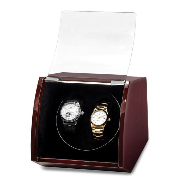 Luxury Giftware Cherry Finish Wood Dual Watch Winder