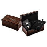 Luxury Giftware Damascus Steel 256 Layer Purple Stone Handle Folding Blade Knife with Leather Sheath and Wooden Gift Box