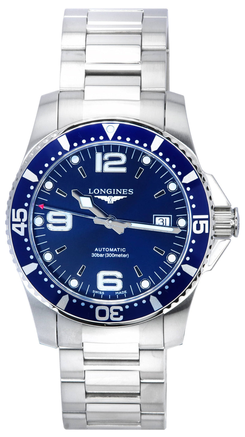 Longines HydroConquest Sunray Blue With Super-LumiNova Dial Automatic Diver's L3.742.4.96.6 300M Men's Watch