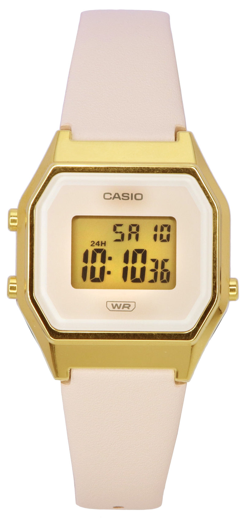 Casio Vintage Digital Leather Band Beige Dial Quartz LA680WEGL-4 LA680WEGL-4 Women's Watch