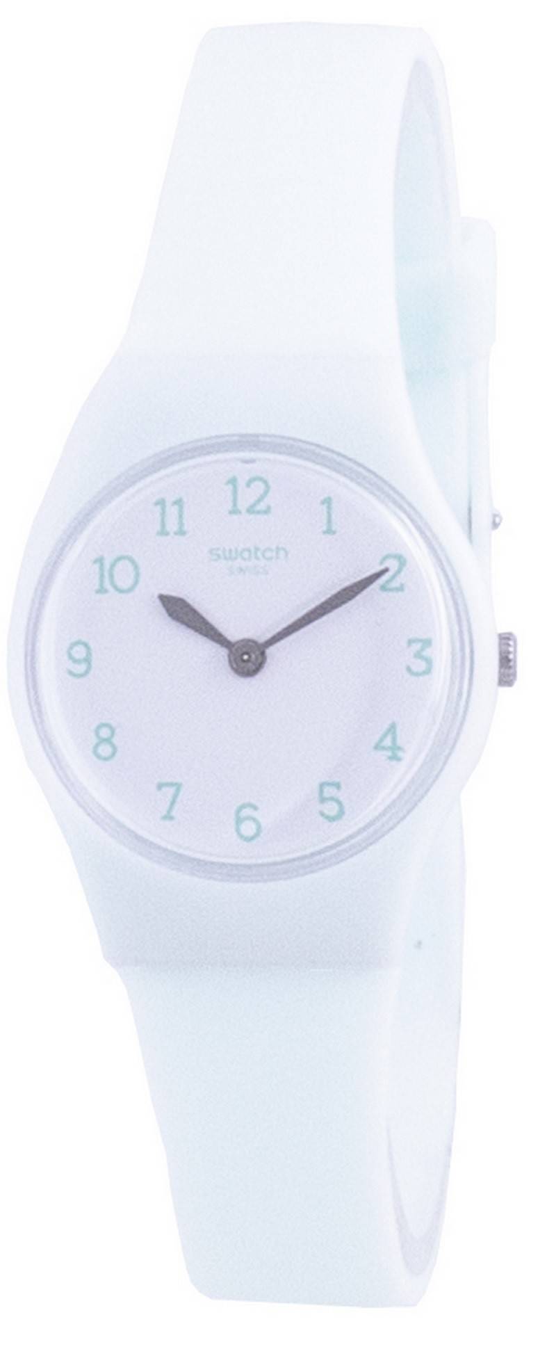 Swatch Greenbelle White Dial Silicone Strap Quartz LG129 Women's Watch