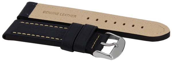 Black Ratio Brand Leather Strap 22mm For SKX007 SKX009 SKX011 SRP497 SRP641