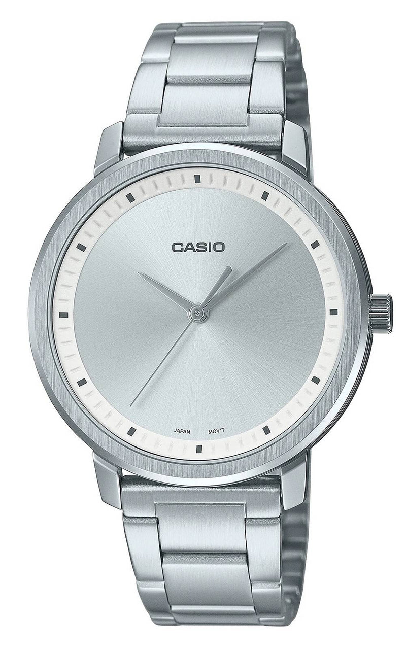 Casio Analog Silver Dial Stainless Steel Quartz LTP-B115D-7E LTPB115D-7 Women's Watch
