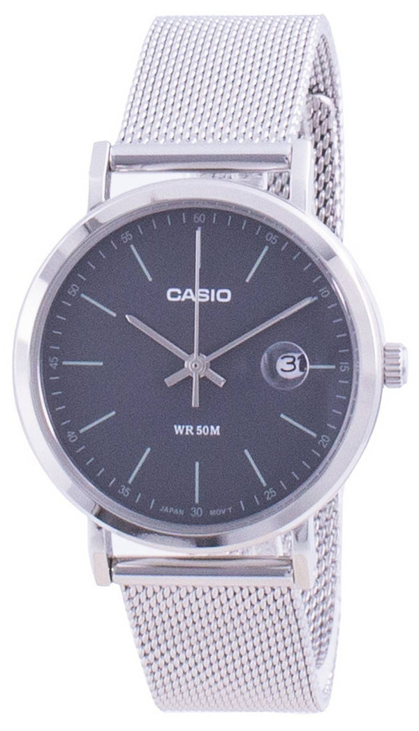 Casio Analog Black Dial Stainless Steel LTP-E175M-1E LTPE175M-1 Women's Watch