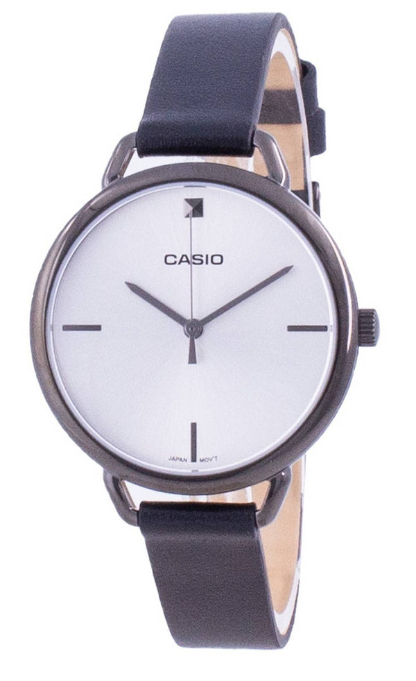 Casio Silver Dial Leather Strap Quartz LTP-E415GRL-1C LTPE415GRL-1C Women's Watch