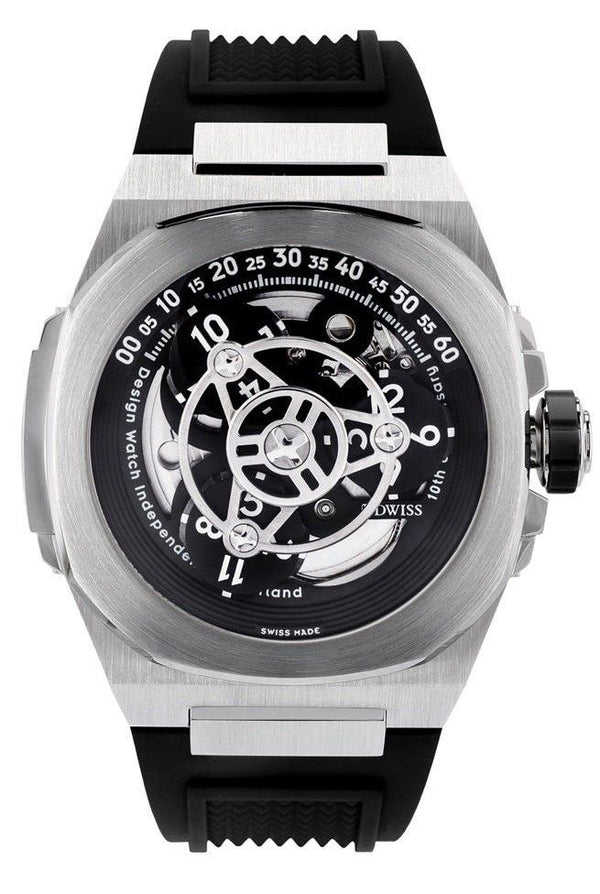 DWISS M3W Wandering Hours Display 10th Anniversary Special Edition Automatic Diver's M3W-BLACK-RUBBER 200M Men's Watch