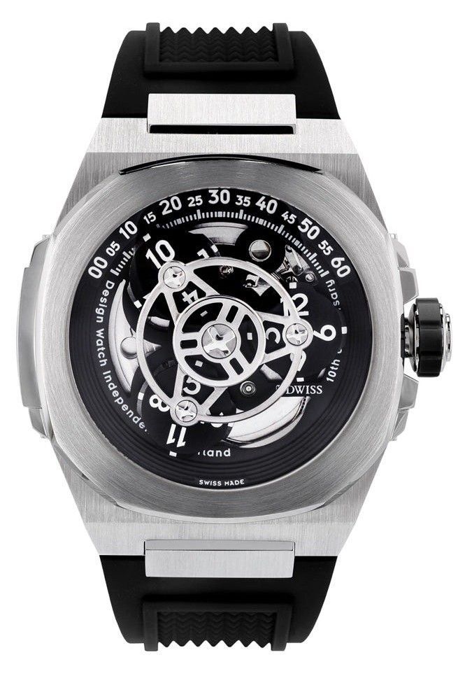 DWISS M3W Wandering Hours Display 10th Anniversary Special Edition Automatic Diver's M3W-BLACK-RUBBER 200M Men's Watch