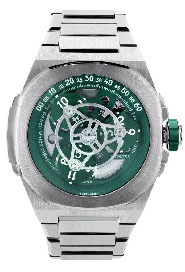 DWISS M3W Wandering Hours Display 10th Anniversary Special Edition Automatic Diver's M3W-GREEN-BRACELET 200M Men's Watch
