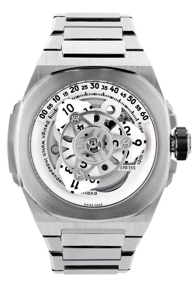 DWISS M3W Wandering Hours Display 10th Anniversary Special Edition Automatic Diver's M3W-WHITE-BRACELET 200M Men's Watch