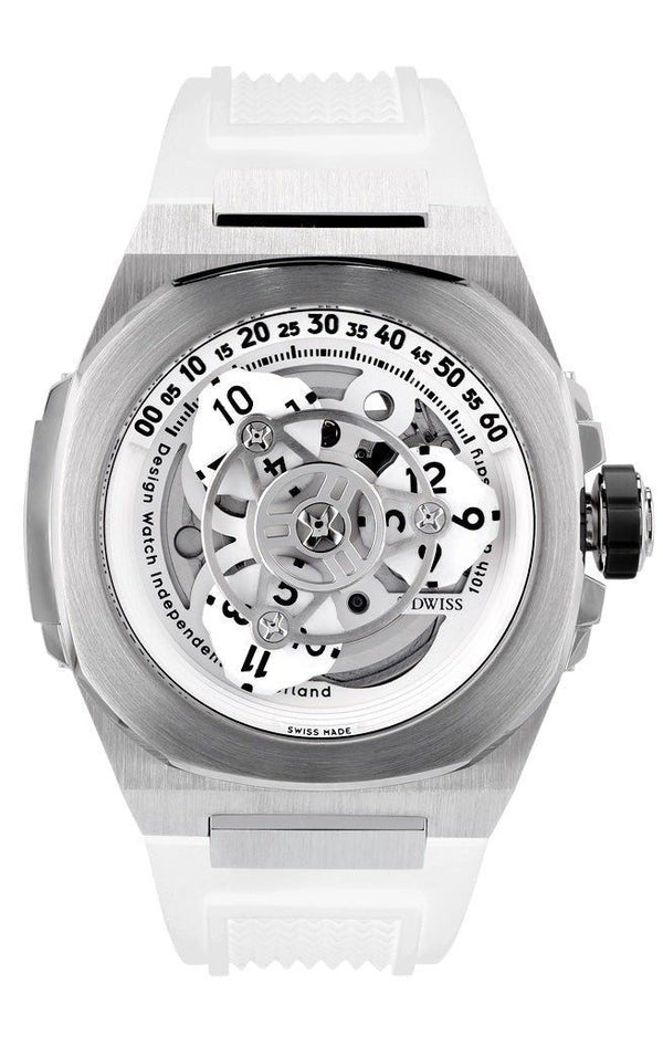 DWISS M3W Wandering Hours Display 10th Anniversary Special Edition Automatic Diver's M3W-WHITE-RUBBER 200M Men's Watch