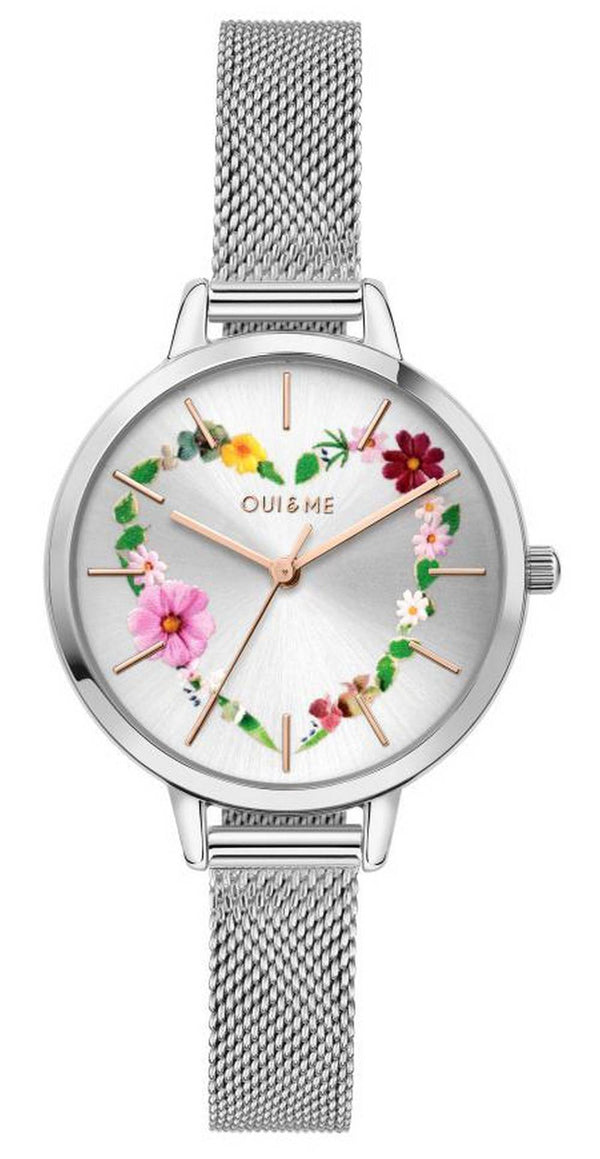 Oui & Me Petite Fleurette Silver Dial Stainless Steel Quartz ME010006 Women's Watch