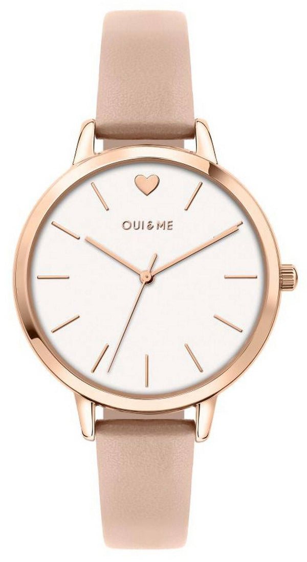 Oui & Me Grande Amourette White Dial Leather Strap Quartz ME010024 Women's Watch