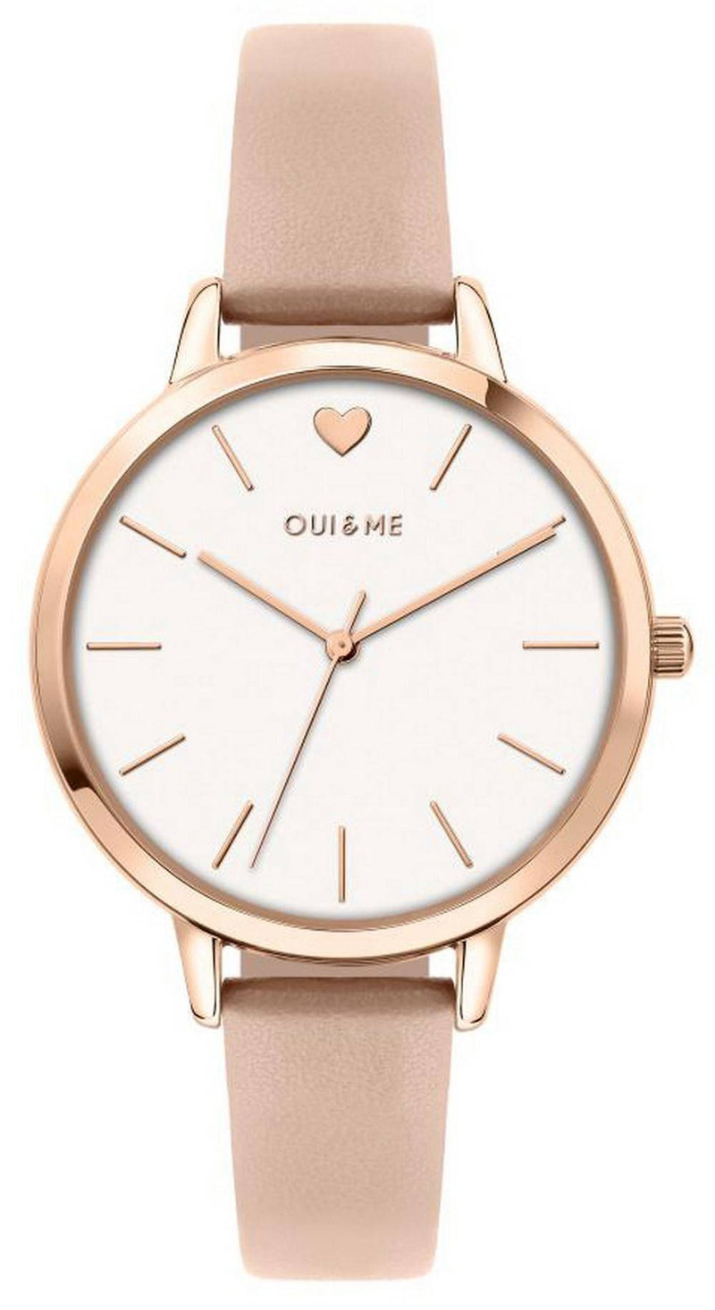 Oui & Me Grande Amourette White Dial Leather Strap Quartz ME010024 Women's Watch