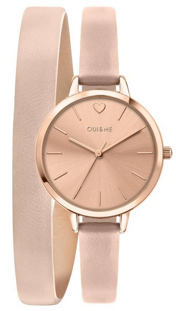 Oui  Me Petite Amourette Rose Gold Sunray Dial Leather Strap Quartz ME010092 Women's Watch