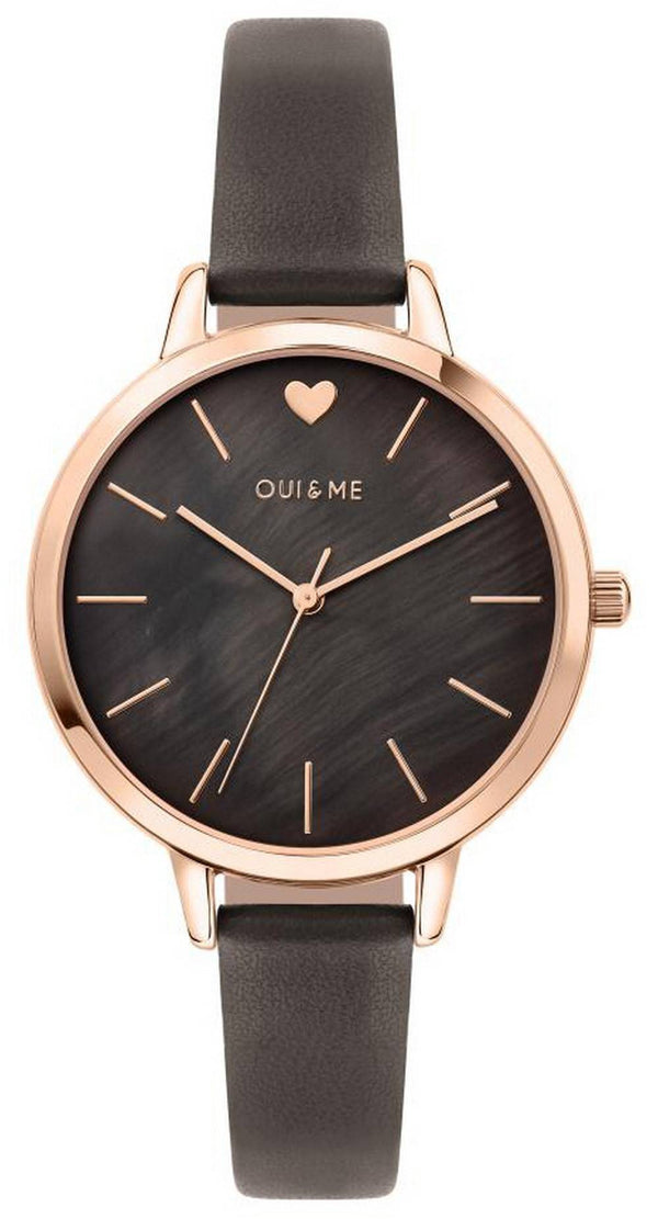 Oui  Me Amourette Black Mop Dial Leather Strap Quartz ME010099 Women's Watch
