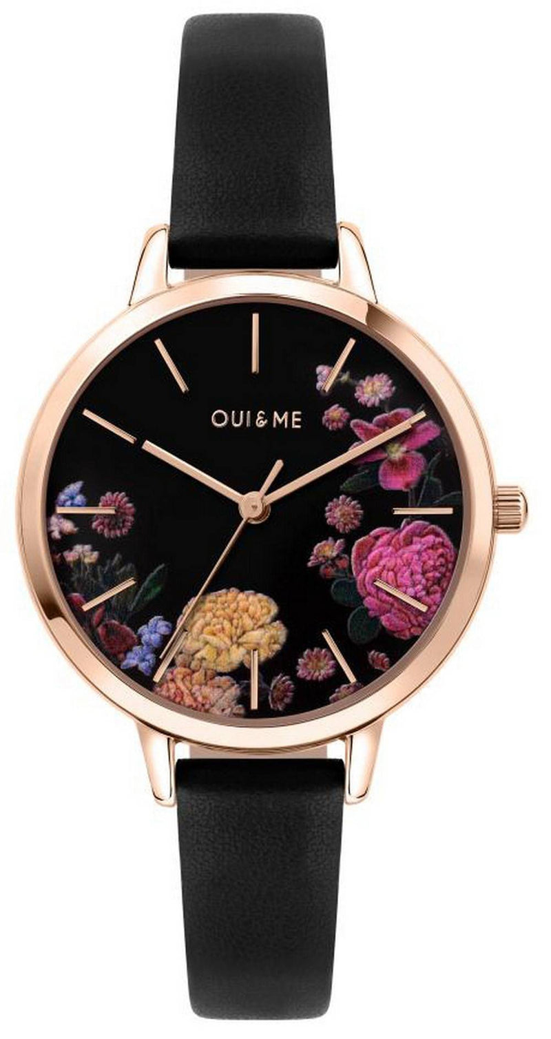 Oui  Me Fleurette Black Dial Leather Strap Quartz ME010101 Women's Watch