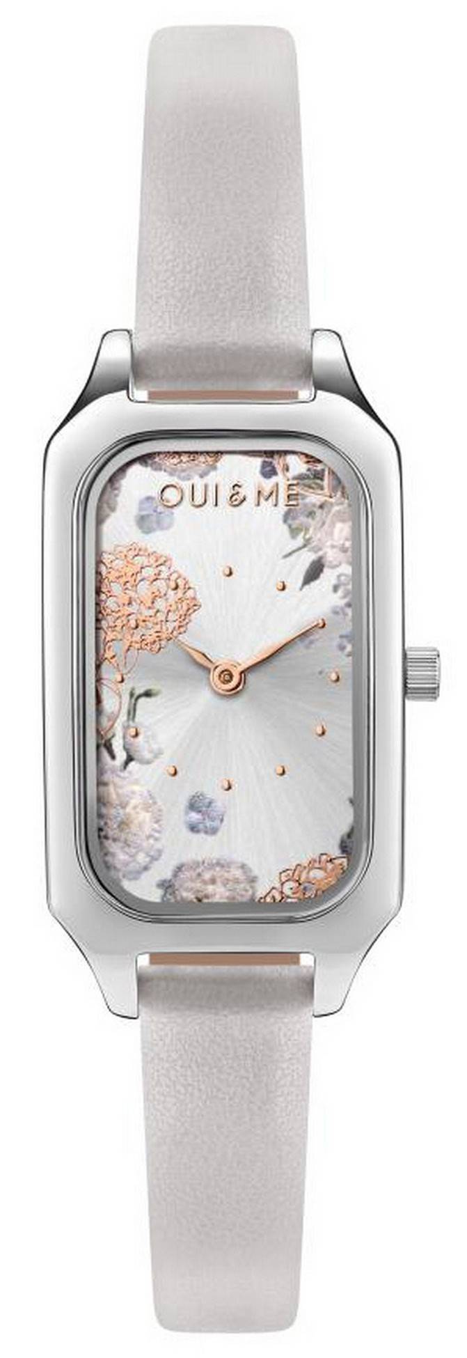 Oui  Me Finette Silver Sunray Dial Leather Strap Quartz ME010121 Women's Watch