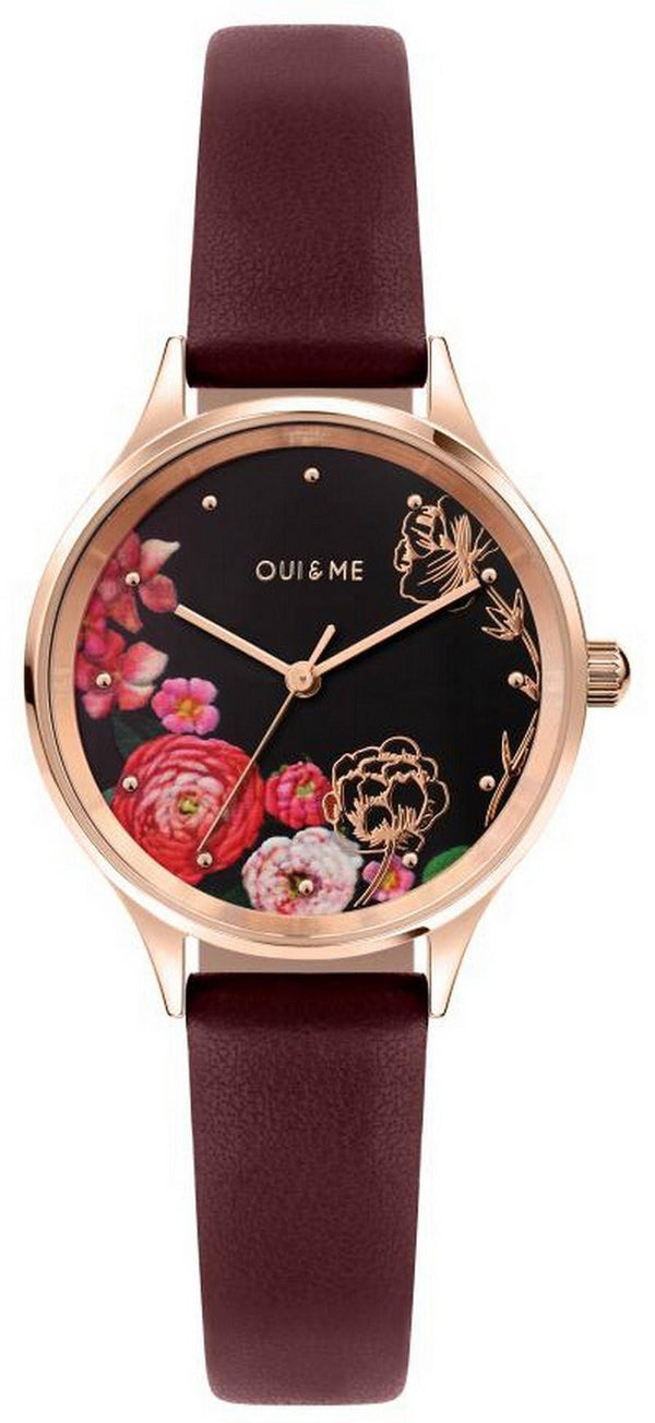 Oui & Me Minette Black Dial Leather Strap Quartz ME010173 Women's Watch