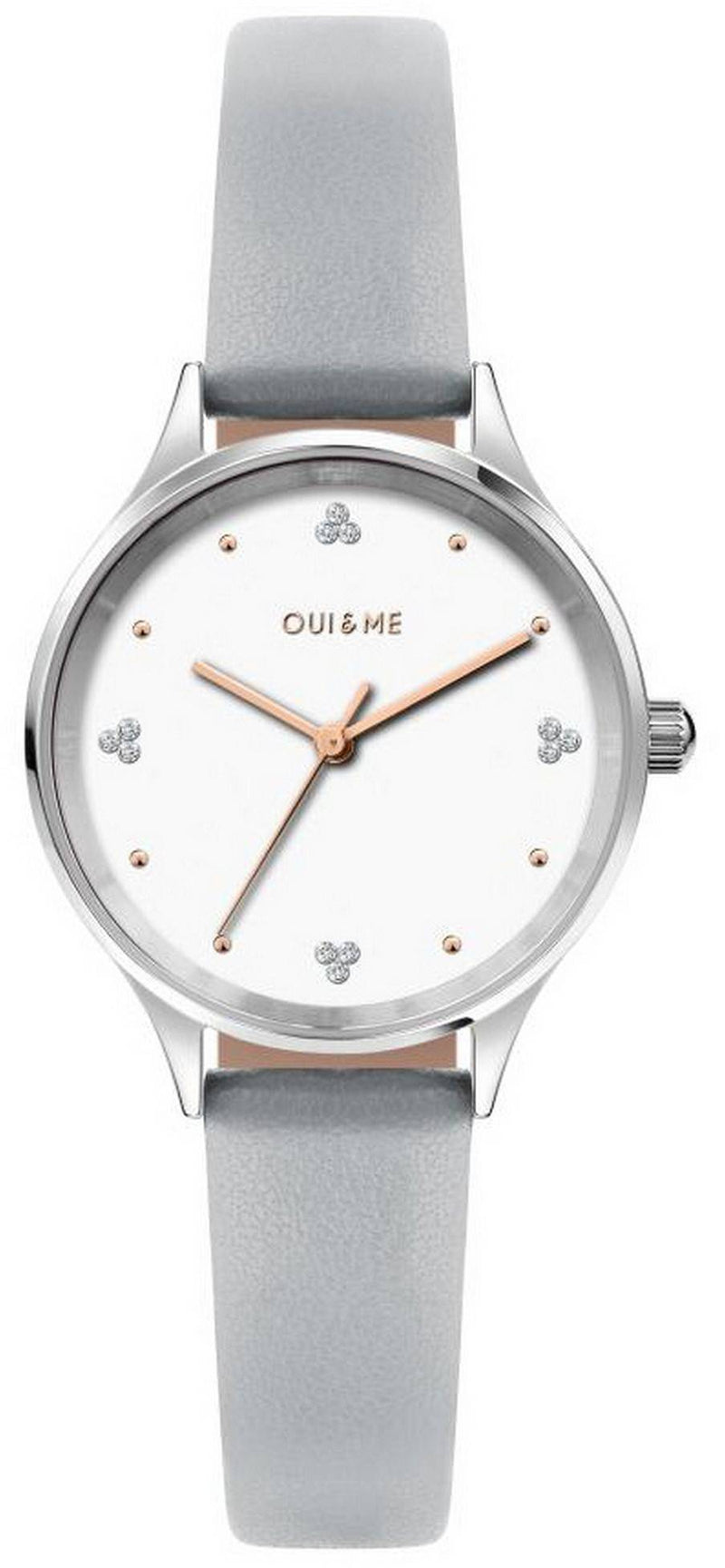 Oui  Me Bichette Crystal Accents White Dial Leather Strap Quartz ME010181 Women's Watch