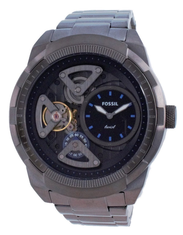 Fossil Bronson Twist Semi Skeleton Stainless Steel Quartz ME1171 Men's Watch