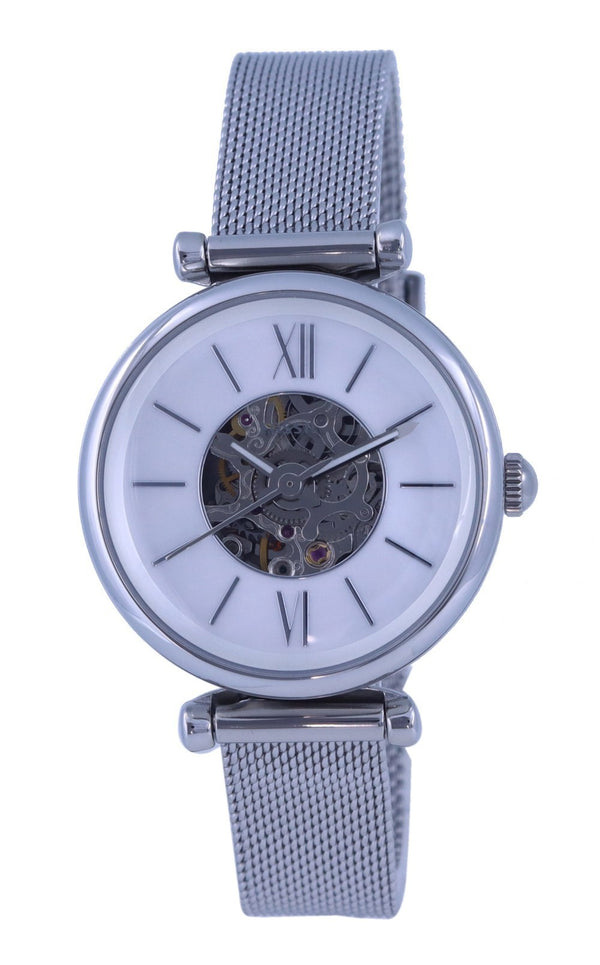 Fossil Carlie Mini Skelton Mother Of Pearl Dial Automatic ME3189 Women's Watch