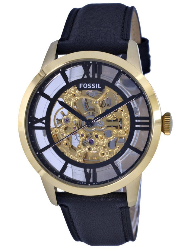 Fossil Townsman Leather Skeleton Dial Automatic ME3210 Men's Watch