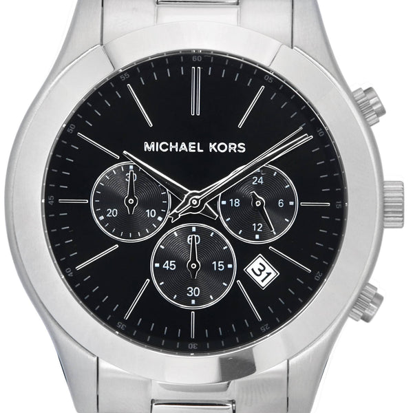 Michael Kors Slim Chronograph 100M MK1056SET Black Nubo Dial – Quartz Runway Watches