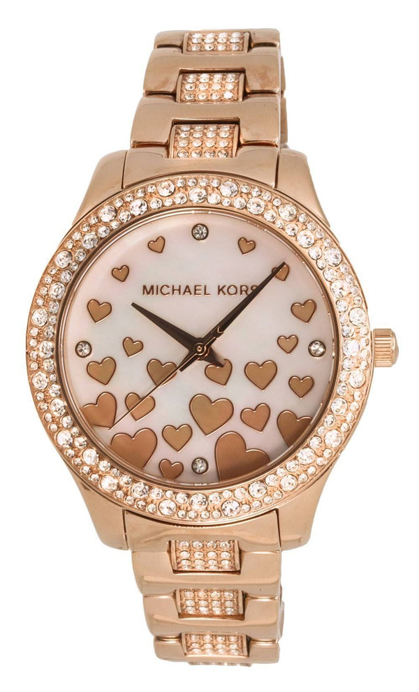 Michael Kors Liliane Crystal Accents Mother Of Pearl Dial Quartz MK4597 Women's Watch